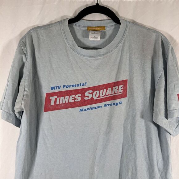 Vintage MTV Time Square Shirt Unisex Medium Blue Graphic Short Sleeve Crew Neck - Picture 2 of 11